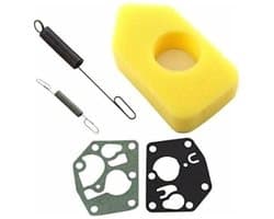 Geschikt voor Briggs & Stratton 3,5-4,5 pk Classic Sprint Quattro 450 500 550 serie motoren: luchtfilterunit 698369, stelveer 691859, membraan 495770, 795083.