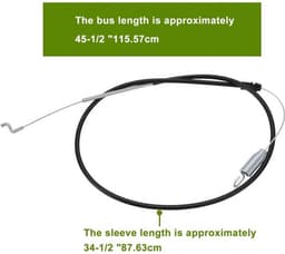 Tractiekoppeling Kabel - 2 Stuks - Compatibel met Toro Grasmaaiers - Kabellengte 45,5"/115,57cm - 34,5"/87,63cm - Metaal - Onderdelennummer 115-8435 290-941 - Grasmaaier Kabel — thumbnail 5
