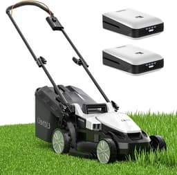 Accugrasmaaier - Elektrische grasmaaier - Gazon Onderhoud - Borstelloze Motor - 37 cm Snijdbreedte - Zwart — thumbnail 1