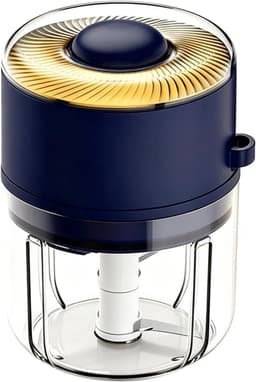 Keukenmachine - Mini hakmolen - Eten bereiden - Draadloze flexibiliteit - 350 ml - Blauw — thumbnail 1