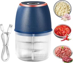 Elektrische Keukenmachine - Mini Hakmolen - Snel Ingrediënten Snijden - Draadloos Via USB - 350 ml Inhoud - Wit — thumbnail 1