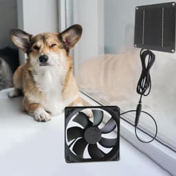 Ventilator op zonne-energie - Zonneventilator Afzuiger - Ruimtes Ventileren - Intelligente Thermische Regeling - 15 x 15 cm - Zwart — thumbnail 2