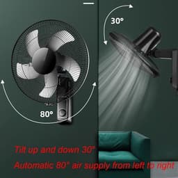 Wandventilator - Muurventilator - Ruimte Koelen - Afstandsbediening Timer - 18 Inch - Zwart — thumbnail 2