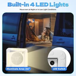 Camper Dakluik Ventilator - Motorhome Fan - Frisse Lucht - 6 Snelheden - 28x28 cm - Wit Zwart — thumbnail 2