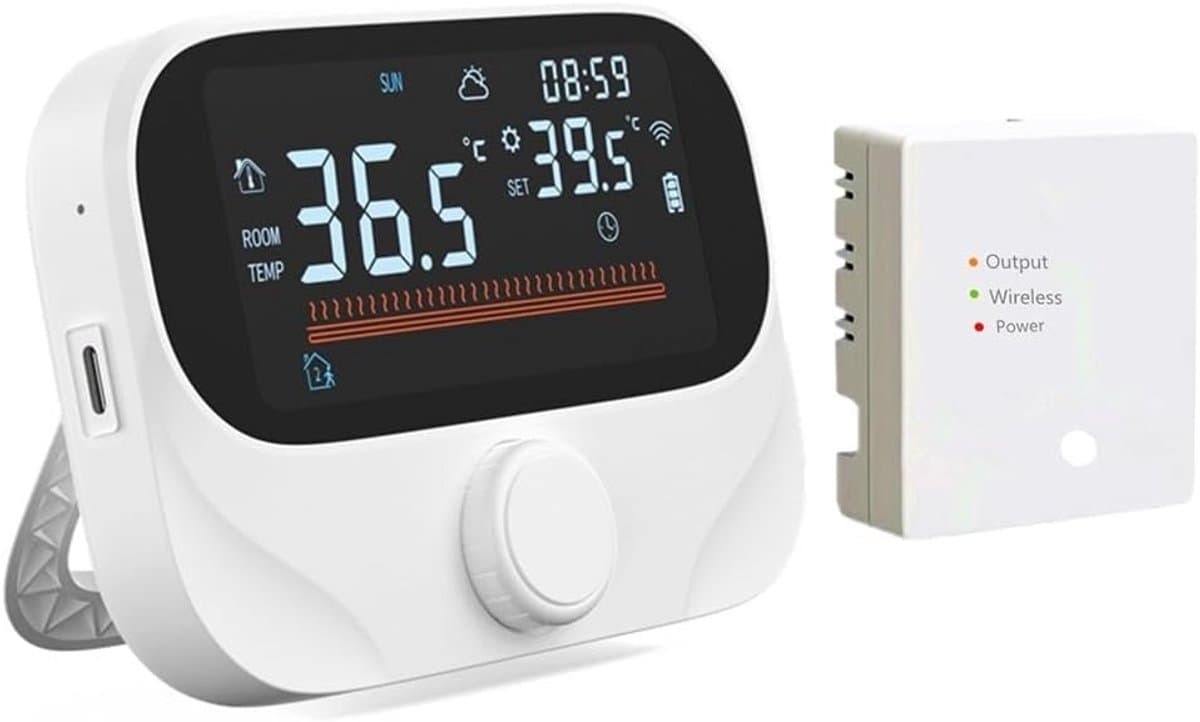Slimme Thermostaat - Verwarming Regelaar - Energie Besparen - App Bediening - 118x86mm - Wit — afbeelding 1