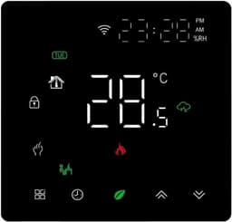 Slimme Wifi Thermostaat - Programmeerbare Temperatuurschakelaar - Vloerverwarming Regelen - App en Spraakbesturing - 86 x 86 cm - Zwart — thumbnail 1
