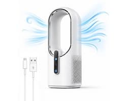 Dsource Bladloze Ventilator - Tafelventilator - Draagbare Ventilator - Fan - Luchtkoeler - Statiefventilator - Draadloos - Ventilator staand - Geluidloos — afbeelding 1