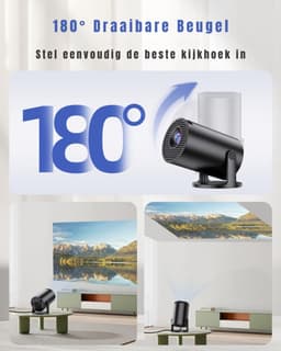QORA® Draagbare beamer - Beamer - Projector - Mini Beamer - Zwart - 9cm x 9cm x 16cm — thumbnail 4