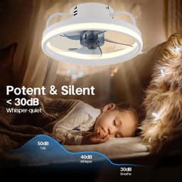 Zerova Plafond Ventilator met LED verlichting - Ventilator lamp plafond - Luchtkoeler - 3 lichtkleuren - 6 snelheden - Wit — thumbnail 5