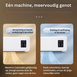 Wandmontage Ventilator - Luchtkoeler Airco - Ruimte Verfrissen - Met Droogfunctie - 42x18x12 cm - Wit — thumbnail 3