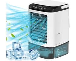 Lila Home Draagbare Aircooler met Verneveling - Mini Airconditioner - Luchtkoeler met Dubbele Spray - 3 Snelheden - USB Ventilator - 900 ml Waterreservoir - Fluisterstil met Nachtlamp - Wit — afbeelding 1