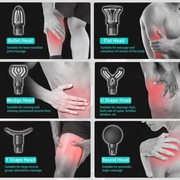 Massagepistool, Deep Tissue Massagepistool, Stille elektrische percussiemassager, Draagbare elektrische spiermassager met draagtas, 20 snelheden en LED-display, Grijs — thumbnail 3