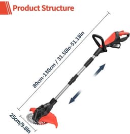 9 inch borstelloze elektrische grasmaaier, telescopische grastrimmer, snoerloze tuin grasmaaier, trimmer gere — thumbnail 2