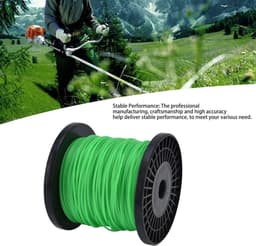 SnelShoppen - 2mm Grastrimmerdraad - Vierkante Trimmerlijn op Spoel - Tuinaccessoires voor Grasmaaier - 100m Groen — thumbnail 3
