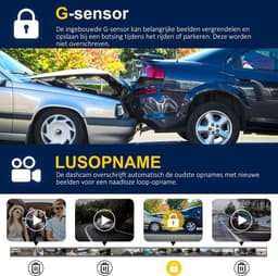 SnelShoppen - 3-Kanaals Dashcam voor Auto, 4K+1080P+1080P, 5G WiFi, Inclusief 64GB SD Kaart, Volledige Dekking Voor Voor-, Achter- en Binnencamera — thumbnail 3