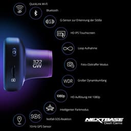 SnelShoppen - Dashcam Auto 1080p Full HD met Wifi, GPS, 64 GB SD-kaart, 2,5 inch Touchscreen, Noodsituatie SOS, Parkeermodus, Magneethouder — thumbnail 4