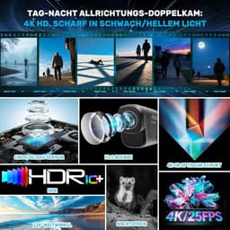 SnelShoppen - Dashcam Motorfiets 4K + 1080P, WiFi Voor- en Achtercamera met GPS, HDR, 6 Uur Batterij, Volledig Waterproof, Nachtzicht, Actiecamera Hel — thumbnail 5