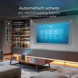 SnelShoppen - Mini Projector met Google TV & Netflix, 500 ANSI Lumen, Full HD 1080p (4K Ondersteund), Dolby Audio, WiFi 6 & Bluetooth 5.2, Autofocus & — thumbnail 2