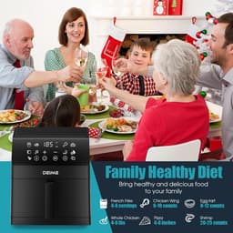 SnelShoppen - Airfryer 6L - Gezonde Frituurpan 1500W met 10 Voorinstellingen, Visueel Kookvenster, Antiaanbakmand - Ideaal voor Keuken, Feest, Gezinne — thumbnail 3