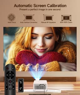 SnelShoppen - Magcubic HY300max Mini Beamer 4K & 8K met Dual-Band Wifi 6 en BT 5.4, 260 ANSI, Autofocus en Trapeziumcorrectie voor Thuisbioscoop en Fe — thumbnail 4