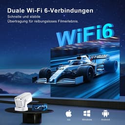 SnelShoppen - Mini Beamer Salange - Draagbare 8K Autofocus Projector met WIFI 6, Bluetooth 5.4, Auto Trapeziumcorrectie, 4K-ondersteuning, Smart Beame — thumbnail 4