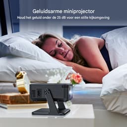 Mini Projector 720P - Android 11 Projector - WiFi 6 Beamer - Bluetooth 5.0 - Compact Design – Automatische Keystonecorrectie – Korte Projectieafstand – Draadloze Schermspiegeling - Thuisbioscoop - 120 inch - Zwart — thumbnail 4
