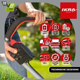 IKRA Bosch 36 V accu-grasmaaier IB-LM 33 voor gazons tot circa 250 m² – exclusief accu en oplader — thumbnail 2