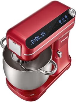 VEVOR Multifunctionele Keukenmachine met Kantelbare Kop 7 liter 2-in-1 1000 W Rood, Mixer voor Deeg, Room, Beslag en Vlees, Kneedmachine met Mengkom, Deeghaak, Klopper en Garde — thumbnail 2