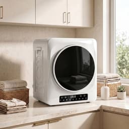 TEKROA® Wasdroger - Compacte wasdroger van 1000 W met afvoer - extra droog- en ECO-standen - timer en temperatuurinstellingen -wit — thumbnail 2