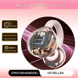 carmdering - stijlvolle clip-Open Ear Oortjes - Oortjes Draadloos - Sport Oordopjes - 5.4 Bluetooth - Clip On - afneembare vlinderoorbellen- Voor sport en kantoor-roze — thumbnail 3