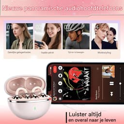 carmdering - stijlvolle clip-Open Ear Oortjes - Oortjes Draadloos - Sport Oordopjes - 5.4 Bluetooth - Clip On - afneembare vlinderoorbellen- Voor sport en kantoor-roze — thumbnail 4