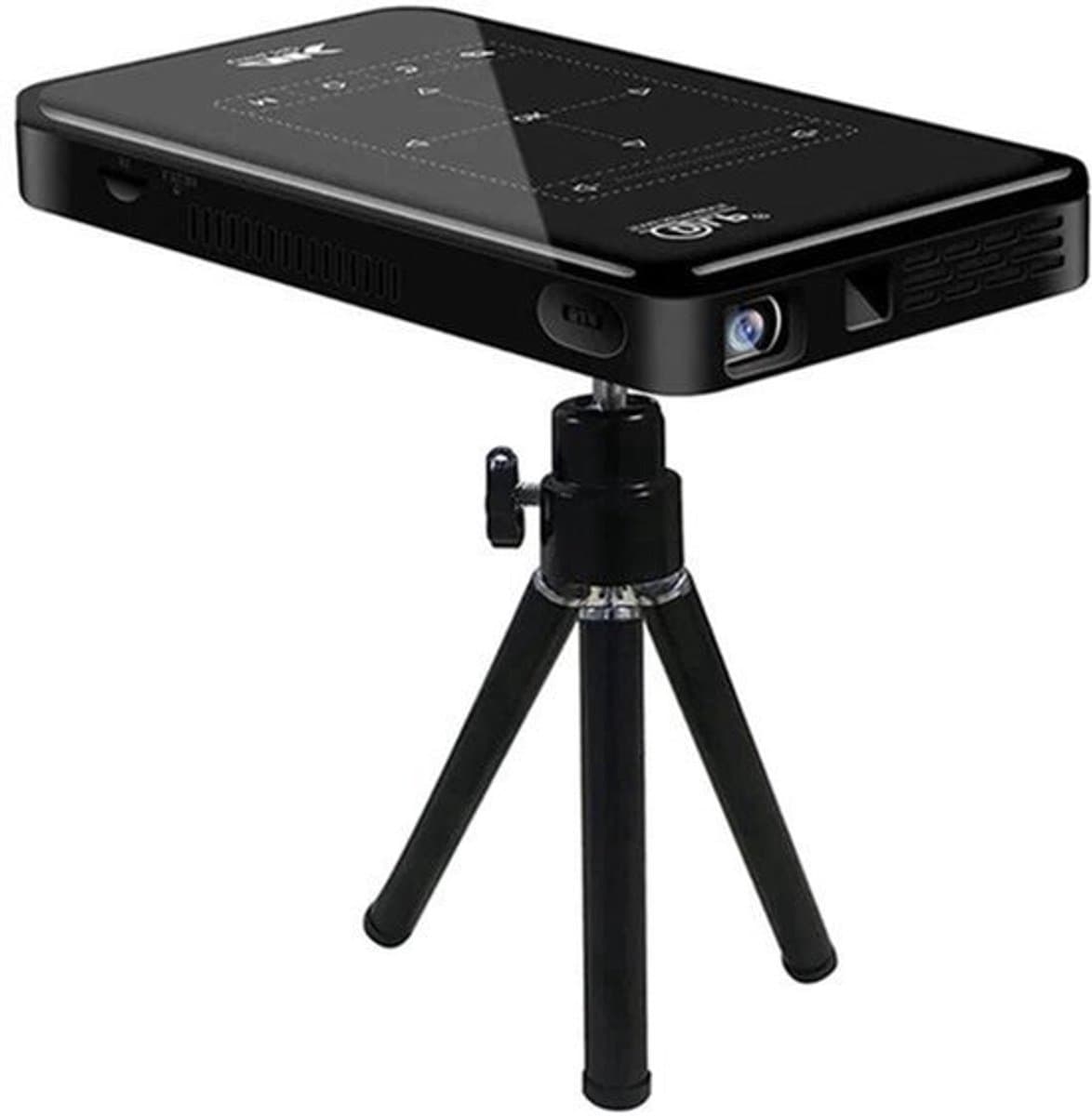 DLP P09-II - Beamer - Projector Beamer - Mini Meamer - 3DLP - Full HD 1080P 4k - 5W - 854x480dpi - Automatische focus - met WiFi - 50 ANSI Lumens - 5000mAh - Zwart — afbeelding 1