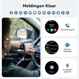 Blackview Smartwatch Dames - AMOLED Smartwatches Heren - Smartwatch Stappenteller Horloge - Sporthorloge - Activity Tracker - Hartslagmeter - Saturatiemeter - Bellen | Oproepen - Hartslag - SpO2 - Geschikt voor iOS/Android - Zwart — thumbnail 4