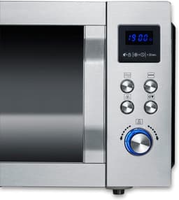 Magnetron met heteluchtfunctie - Oven magnetron - Snel maaltijden bereiden - Glazen bodem zonder draaiplateau - 25 Liter - Zwart RVS — thumbnail 5