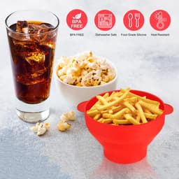 Dailygoods - Grote Opvouwbare Siliconen Popcorncontainer - BPA-vrij, Voor Magnetron — thumbnail 2