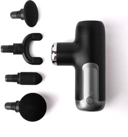 Mini massagepistool met 4 massagekoppen - draagbare diepweefselmassager, oplaadbaar via USB-C-interface - zwart. — thumbnail 1