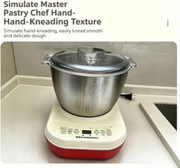 Elektrische Deegmixer - Kneedmachine Automatisch - Thuis Bakken - Constante Temperatuur Fermentatie - 7 Liter Kom - Wit — thumbnail 4