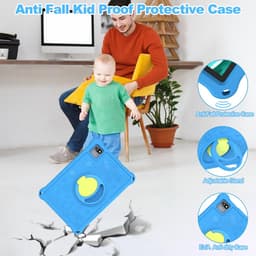 SnelShoppen - Kindertablet 10.1 inch Android 13 voor Kinderen, Schokbestendige Beschermhoes, 8 GB RAM, 128 GB ROM, 6000 mAh, Ouderlijk Toezicht, Dubbe — thumbnail 3