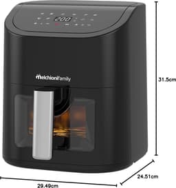 Heteluchtfriteuse - Airfryer Frituurpan - Gezond Koken - Bovenste Display - 52 Liter - Zwart — thumbnail 2