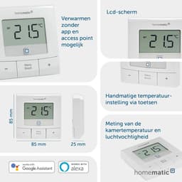 Wandthermostaat Draadloos met Temperatuursensor voor Slimme Radiatorthermostaten - Compatibel met Alexa en Google Home — thumbnail 2