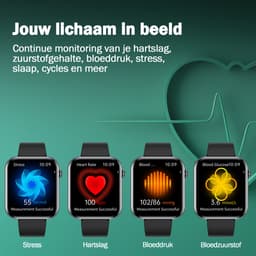 Synyq Health Pro Smartwatch Dames en Heren - Horloge met Belfunctie, Hartslag- & Slaapmonitor - Ultradun 1,85" AMOLED - Incl. 3 Bandjes - Android & iOS — thumbnail 4