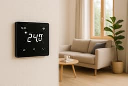 Digitale Kamerthermostaat - Wifi Thermostaat - Vloerverwarming Regelen - Touchdisplay Bediening - 86 x 86 mm - Zwart — thumbnail 3