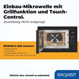 Inbouwmagnetron met Grill - Magnetronoven Magnetron - Snel Maaltijden Opwarmen - Roestvrijstalen Interieur - 25 Liter - Zwart — thumbnail 4