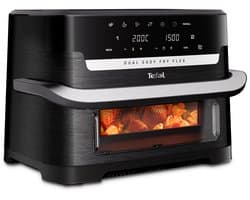 Tefal Dual Easy Fry Flex EY9228 - Dubbele Airfryer 9L - FlexCook - 1 of 2 Kookzones - 7 Programma's - Zwart - Voor 8 Personen