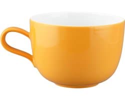 Koffiemok Cappuccino Cup - Grote Mok - Genieten van Koffie - Mix & Match Serie - 380 ml - Mango Oranje
