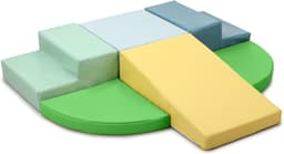 Set van 6 Schuimrubberen Klimblokken voor Kinderen: PU-leer Zachte Klimspeelgoed Speelset voor Kleine Kinderen - Montessori-speelgoed Grove motoriek Dubbele Ladderset — thumbnail 1