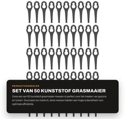 Grassnijmes 50 Stuks - Kunststof Mes - Duurzaam - Antiroest - Hoge Efficiëntie - Eenvoudig te Installeren - Grasmaaier — thumbnail 4