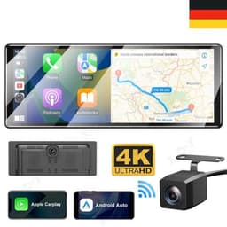 Navigatiesysteem Auto - Dashcam voor auto - GPS Navigatie - Draadloze - 4K DVR - Bluetooth Audio - ADAS Systeem - 11,3" - Achteruitrijcamera — thumbnail 3