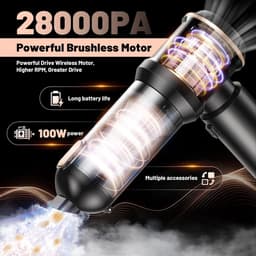 Draadloze Handstofzuiger - 28000 Pa - 4-in-1 - USB-C Oplaadbaar - HEPA Filter - 3 Zuigstanden - Voor Auto, Huis, Toetsenbord en Huisdieren — thumbnail 3