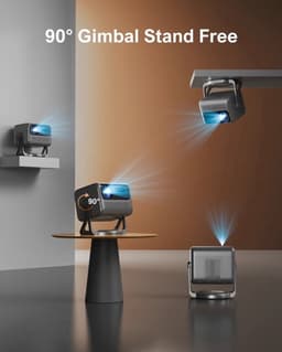 Mini Beamer - Projector - Digitale Beamer - Draagbaar - 1080P - Full HD Projector - Met 90° Gimbal - Auto Focus - Android 11.0 - 600ANSI - Android System - Zwart — thumbnail 4